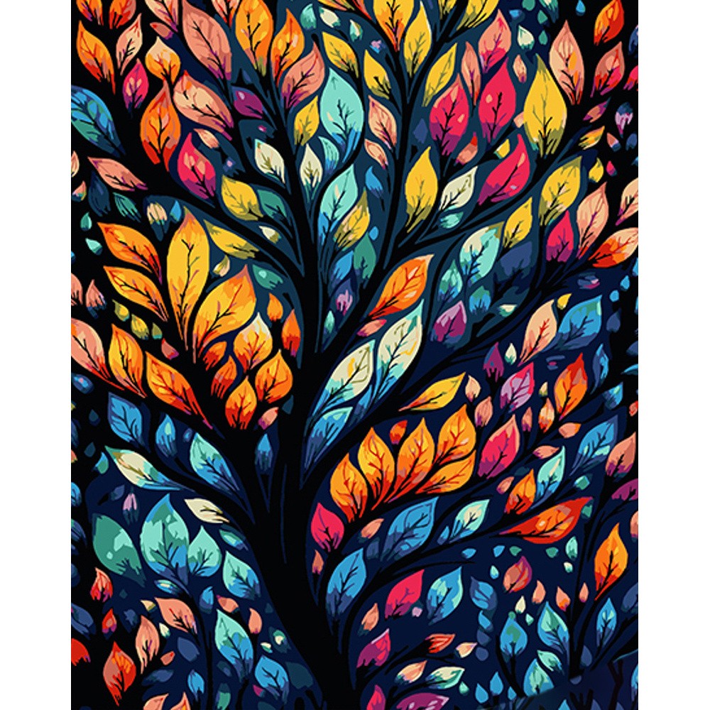 Картина по номерам Витражное дерево (40х50 см), бренду Strateg - KUBIX