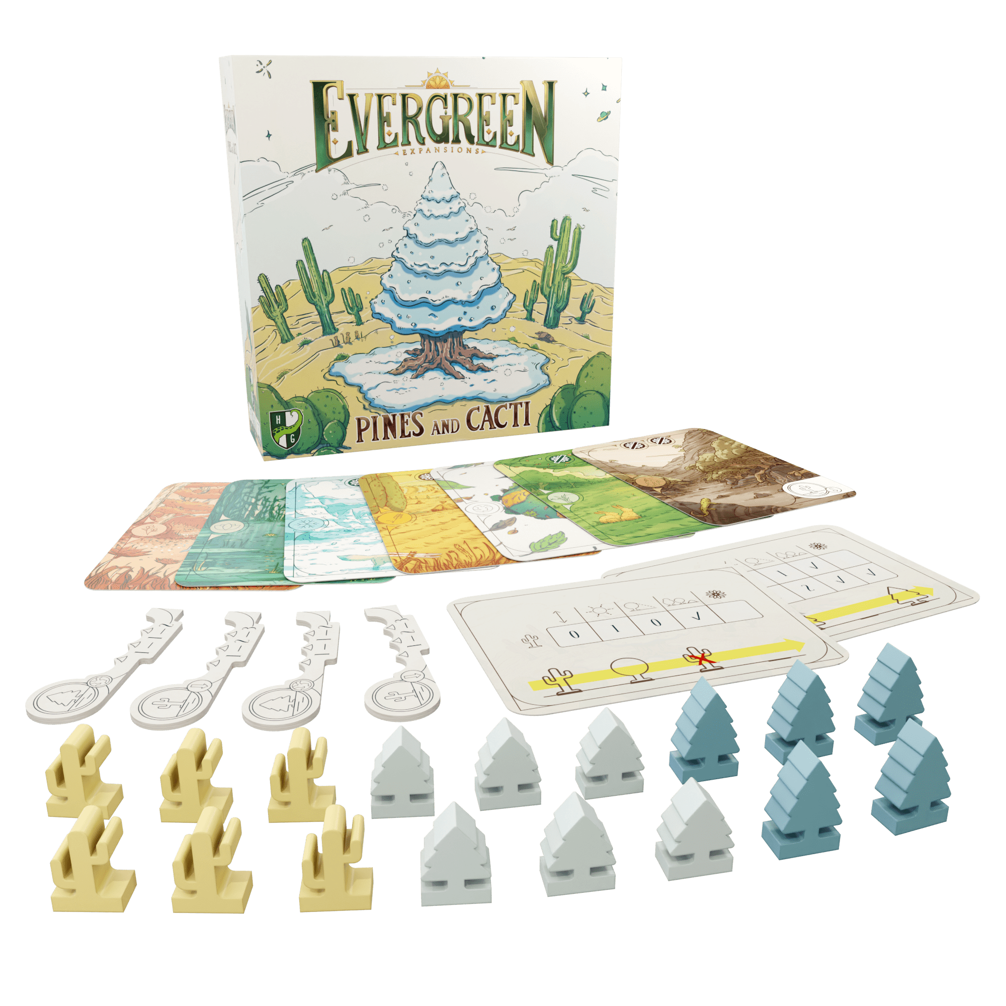 Настільна гра Evergreen: Pines and Cacti, бренду Games 7Days, для 1-4 гравців, час гри < 60хв. - 4 - KUBIX 