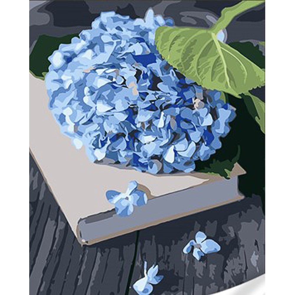 Картина по номерам Голубая гортензия (30х40 см), бренду Strateg - KUBIX