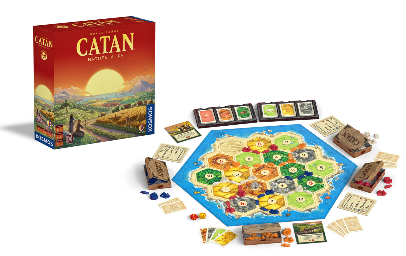 Настільна гра CATAN. Настільна гра (Settlers of Catan), бренду Rozum, для 3-4 гравців, час гри > 60хв. - 5 - KUBIX 
