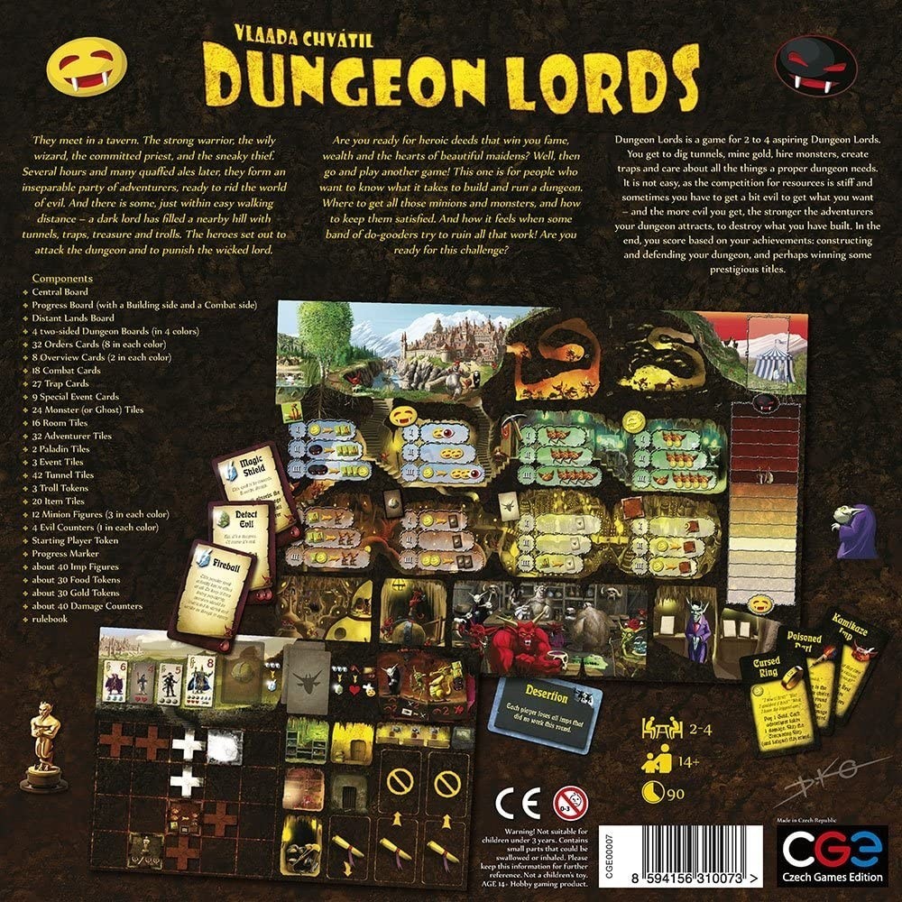 Настольная игра Dungeon Lords (Лорды Подземелий) (EN), бренду Czech Games Edition, для 2-4 гравців, час гри > 60мин. - 9 - KUBIX 