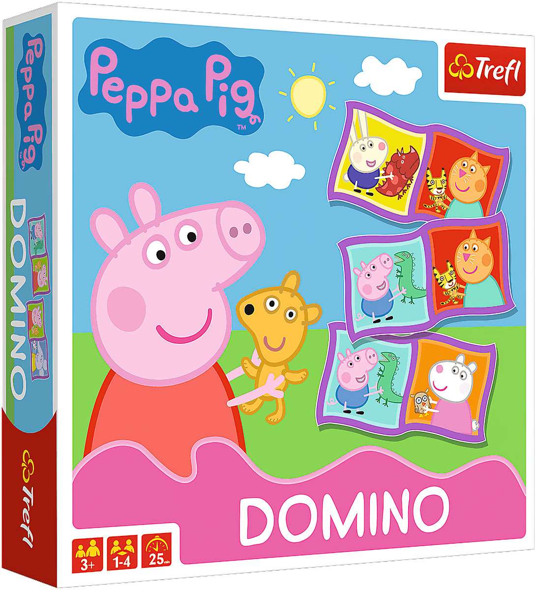 Настільна гра Доміно. Свинка Пепа (Peppa Pig), бренду Trefl, для 1-4 гравців, час гри < 30хв. - KUBIX