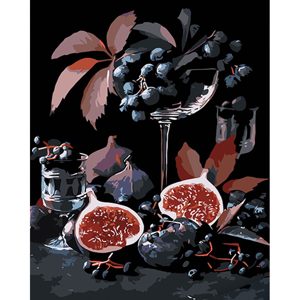 Картина за номерами Інжир та виноград (40х50 см), бренду Strateg - KUBIX