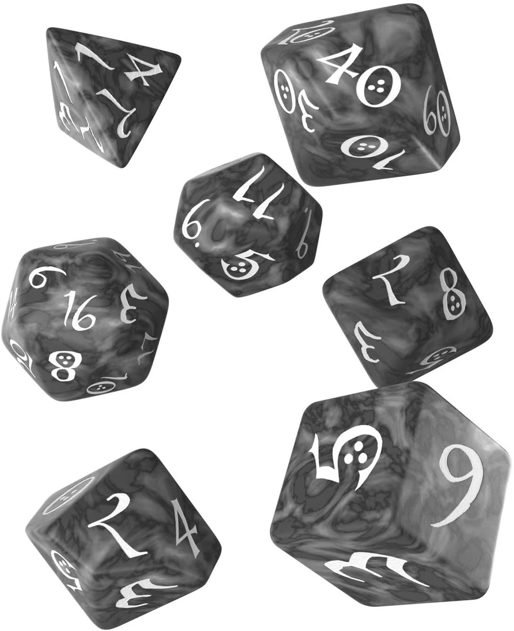 Набор кубиков Classic RPG Smoky & white Dice Set (7шт.), бренду Q-Workshop - 2 - KUBIX 