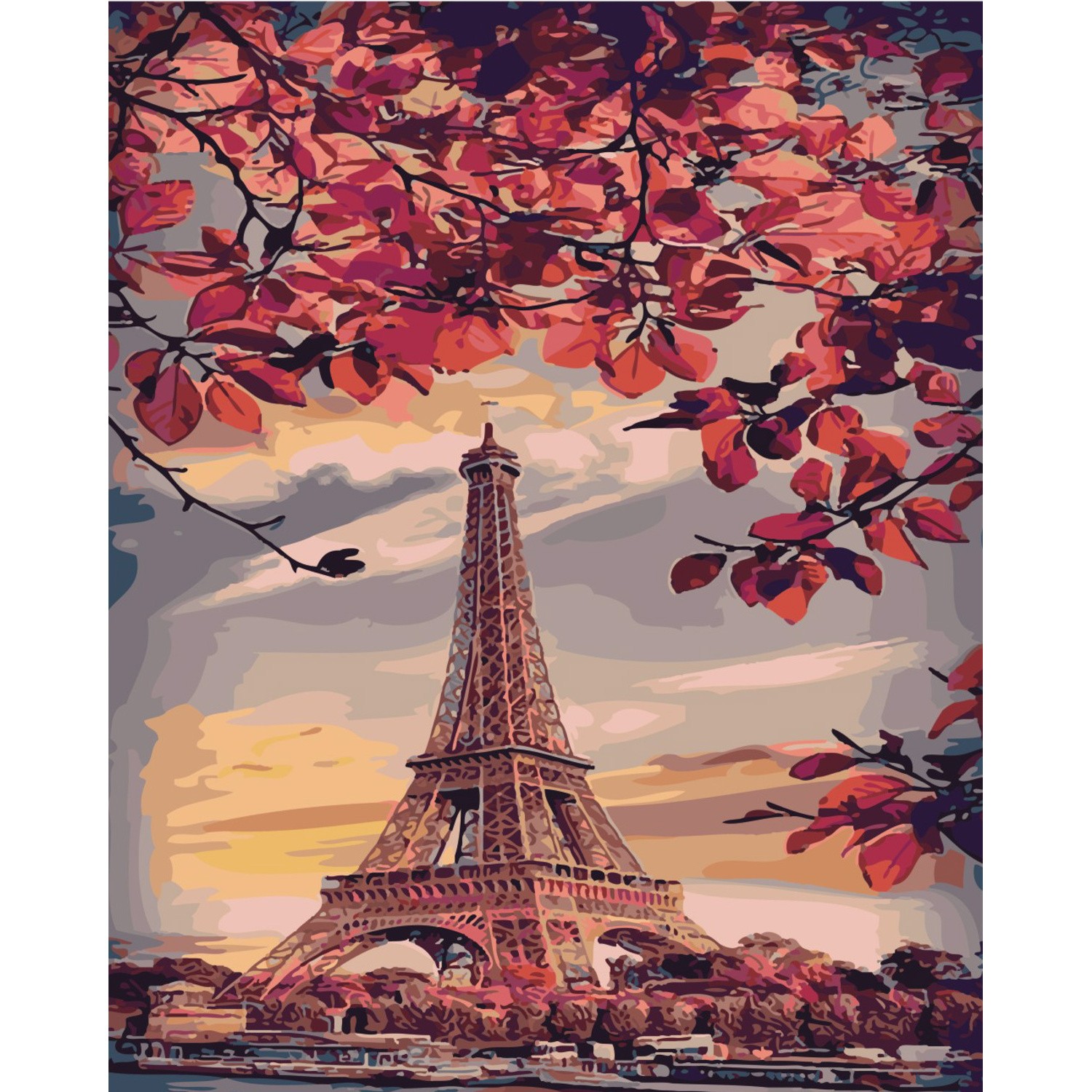 Картина за номерами Фарби Парижу (40х50 см), бренду Strateg - KUBIX
