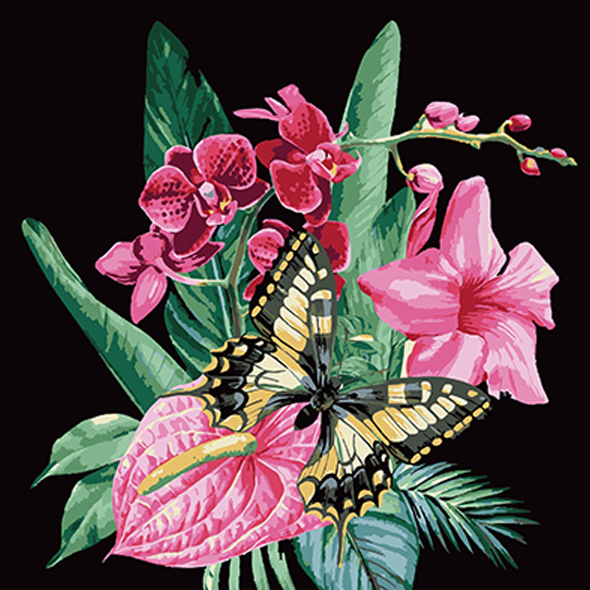 Картина за номерами Розкіш квітів (40х40 см), бренду Strateg - KUBIX
