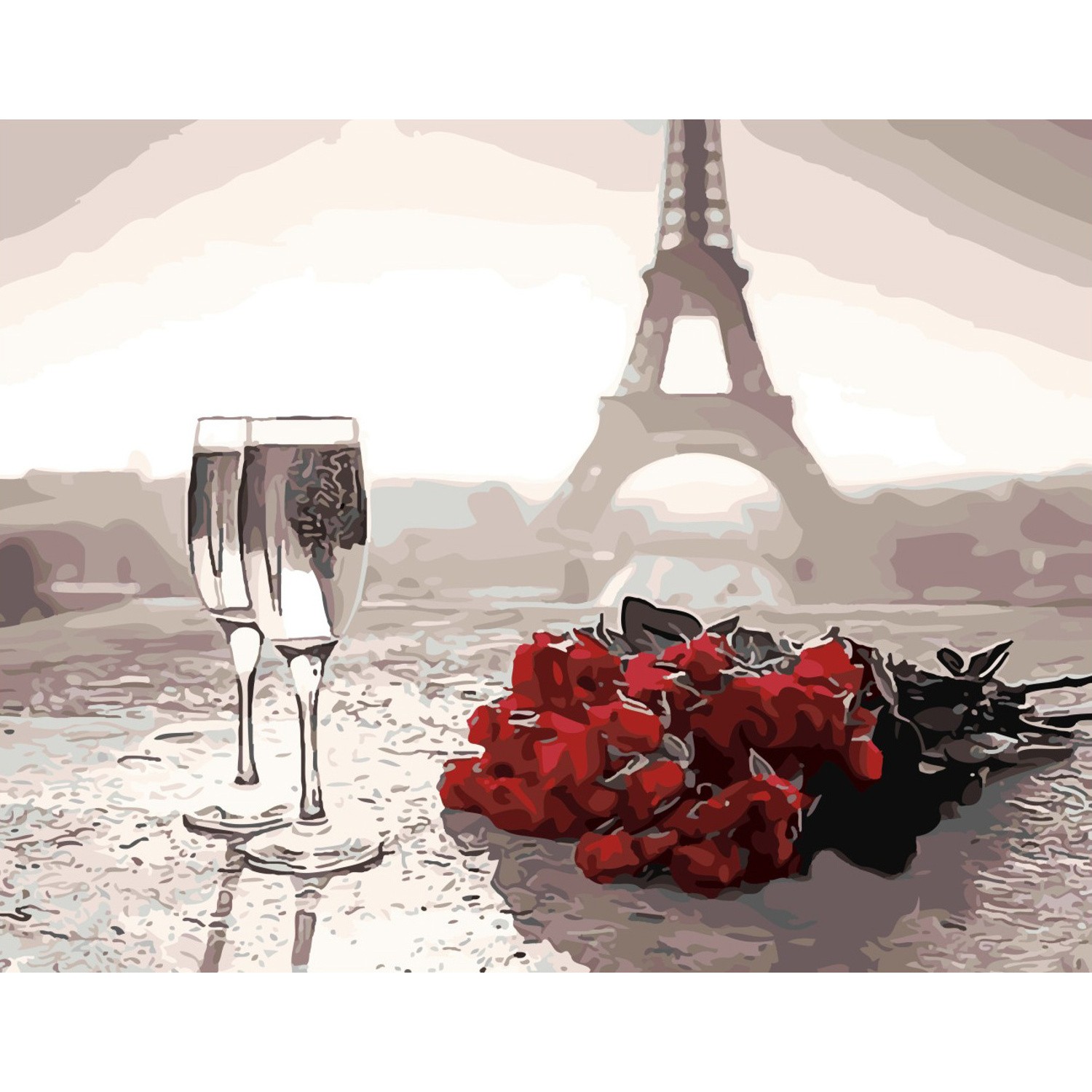 Картина по номерам Розы в Париже (40х50 см), бренду Strateg - KUBIX
