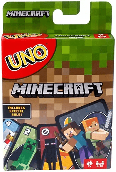 Настільна гра Уно Майнкрафт (UNO Minecraft), бренду Mattel, для 3-10 гравців, час гри < 30хв. - KUBIX