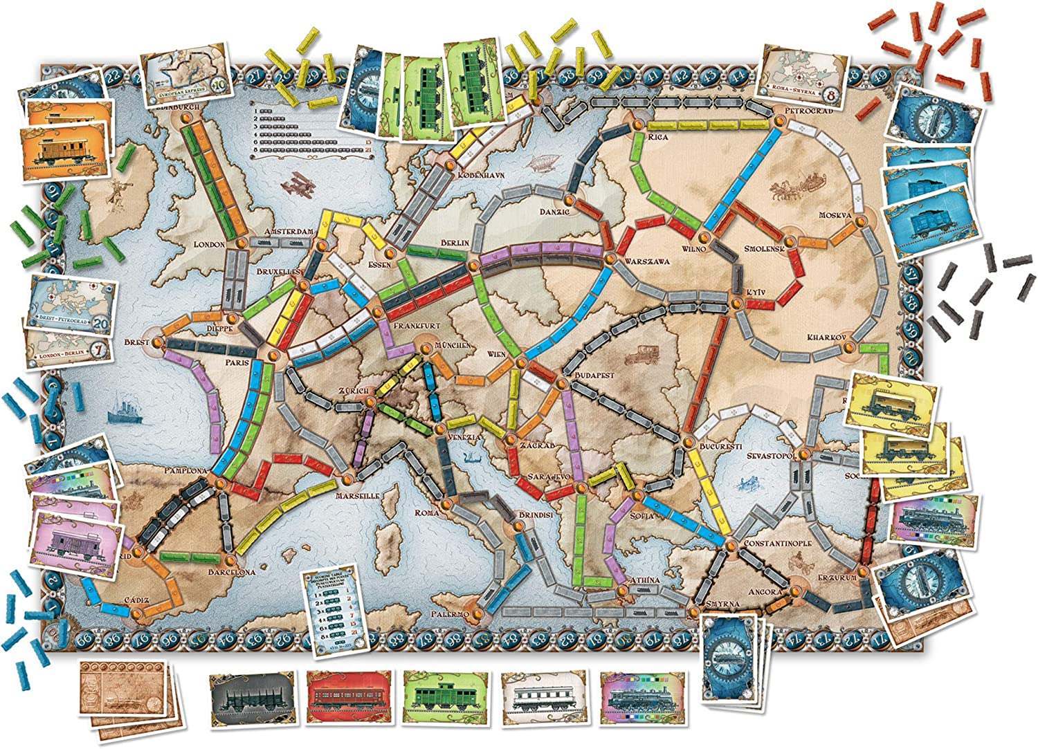 Настольная игра Ticket to Ride. Европа (Ticket to Ride: Europe), бренду Lord of Boards, для 2-5 гравців, час гри < 60мин. - 3 - KUBIX 