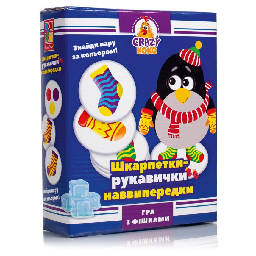 Настільна гра Crazy Koko: Шкарпетки-рукавички, бренду Vladi Toys, для 2-4 гравців - KUBIX