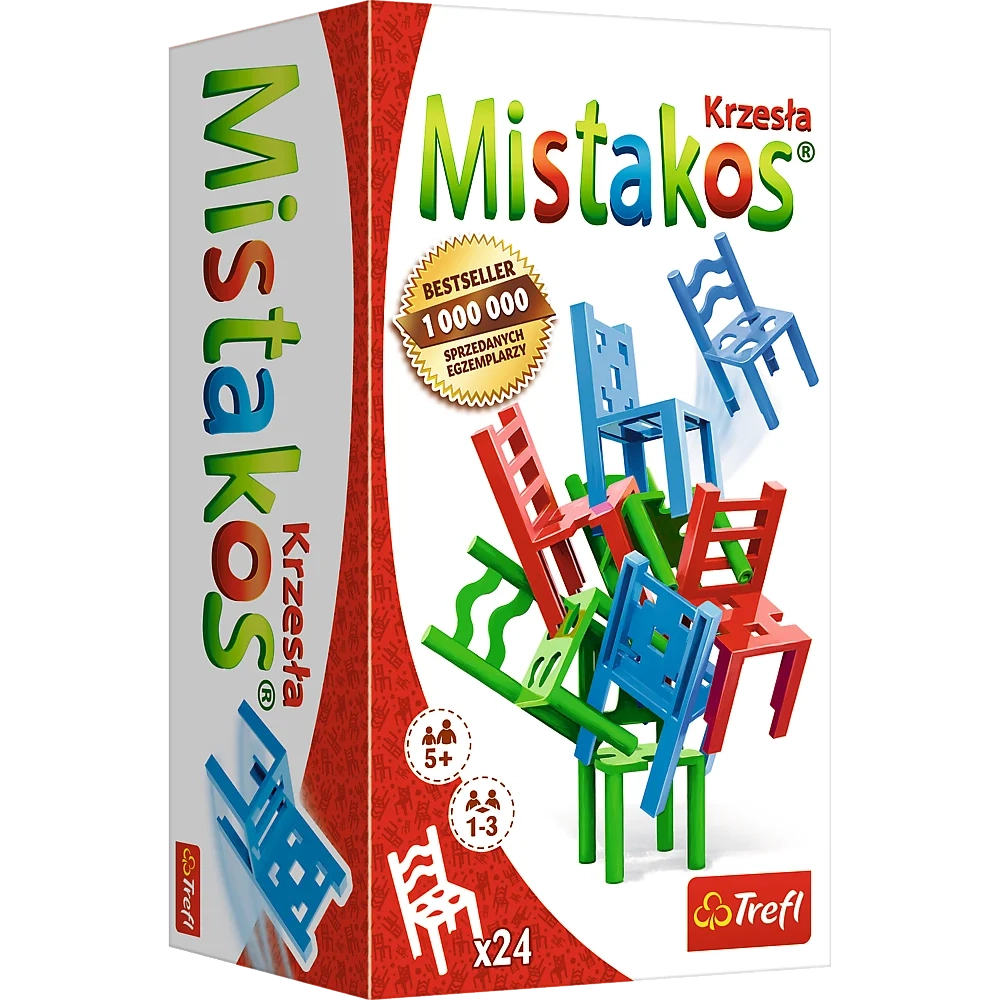 Настольная игра Стульчики для 3-х игроков (Mistakos. Chairs 3), бренду Trefl, для 1-3 гравців, час гри < 30мин. - KUBIX