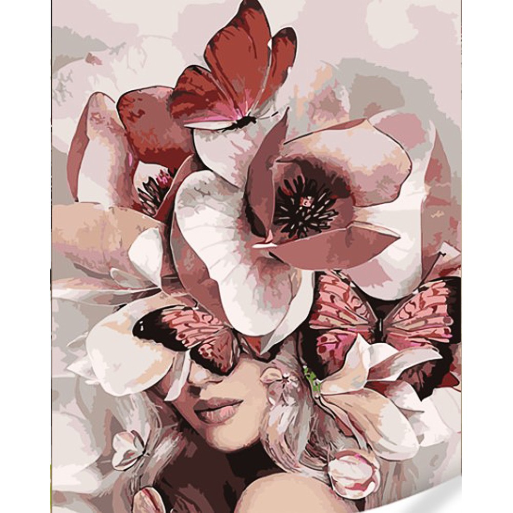 Картина по номерам Девушка с розами на голове (40х50), бренду Strateg - KUBIX