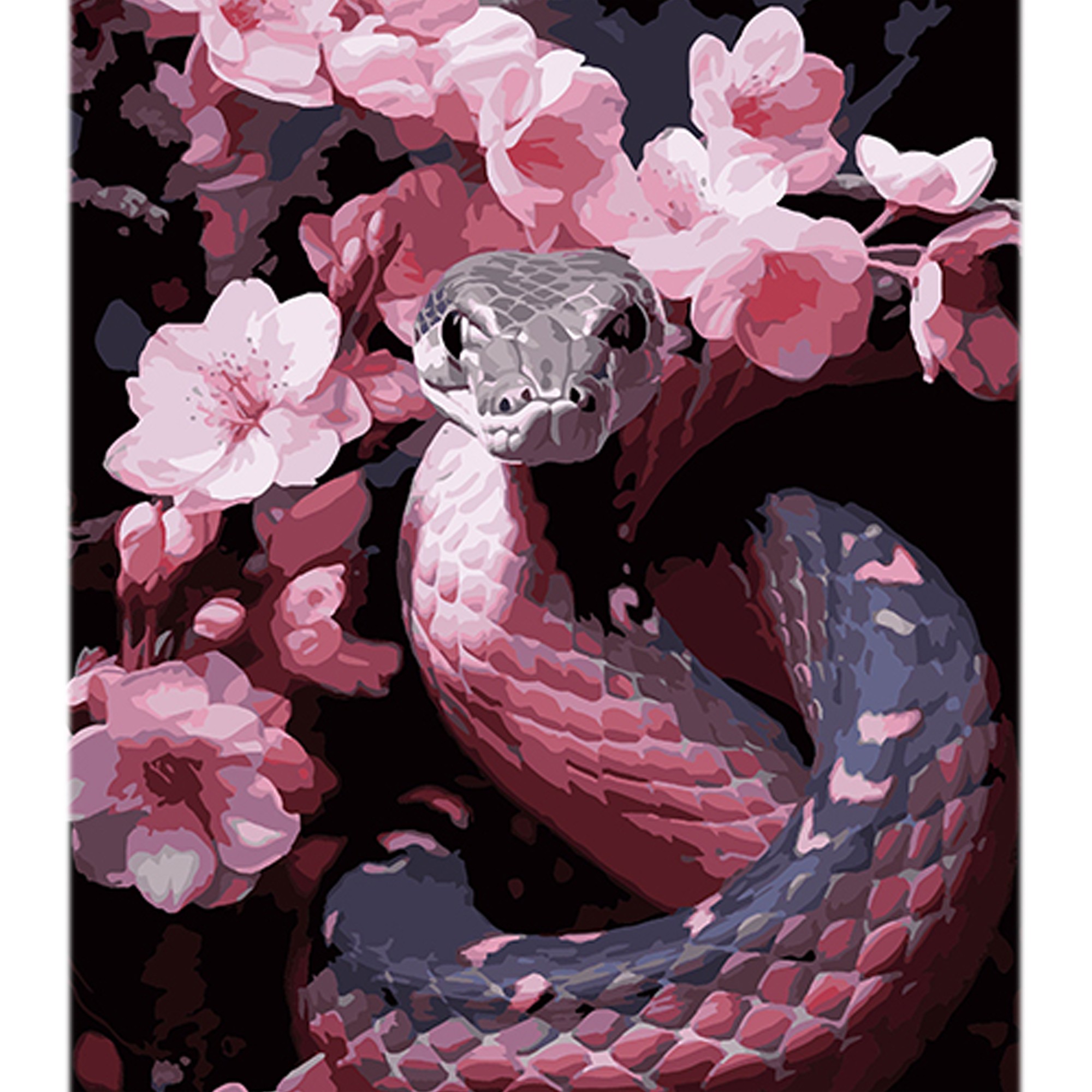 Картина за номерами Змія та рожеві відтінки (40х50 см), бренду Strateg - KUBIX