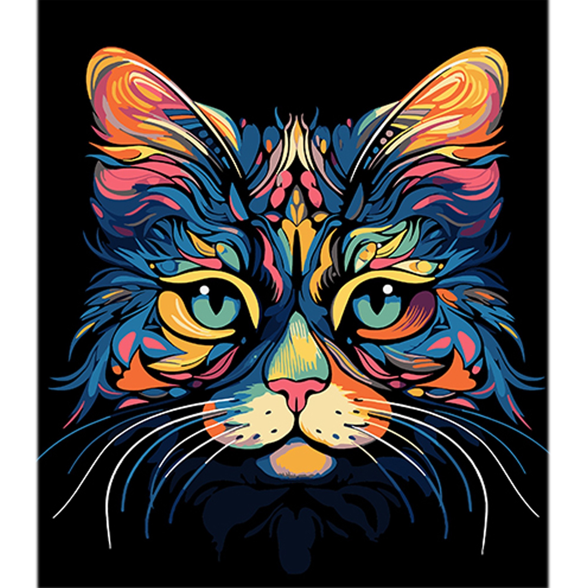 Картина по номерам Неоновая грация кота (40х50 см), бренду Strateg - KUBIX