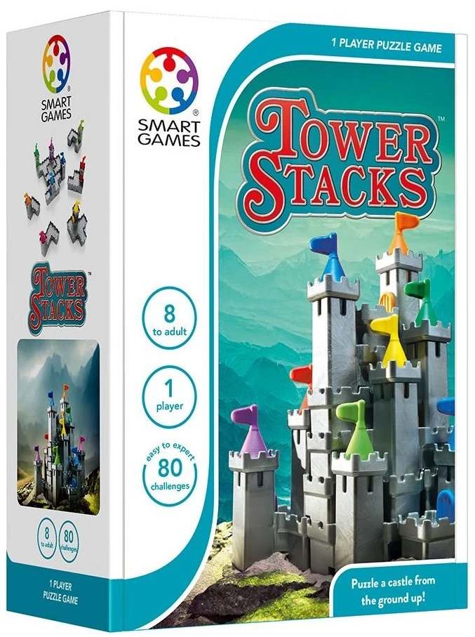 Настільна гра Високий замок (Tower Stacks), бренду Smart Games, для 1-1 гравців, час гри < 30хв. - KUBIX