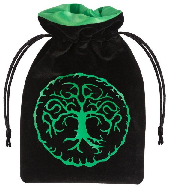 Мішечок Forest Black & green Velour Dice Bag, бренду Q-Workshop - KUBIX