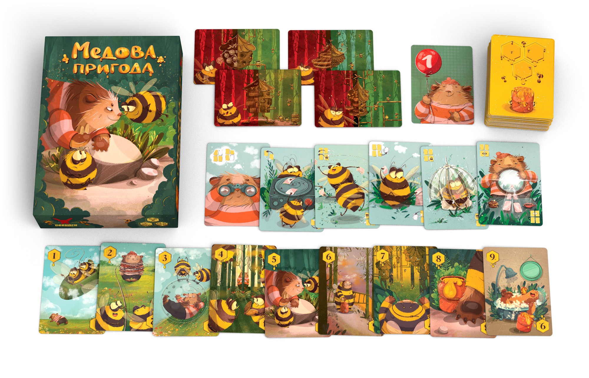 Настільна гра Медова пригода (Honey adventure), бренду Geekach Games, для 2-6 гравців, час гри < 30хв. - 3 - KUBIX 
