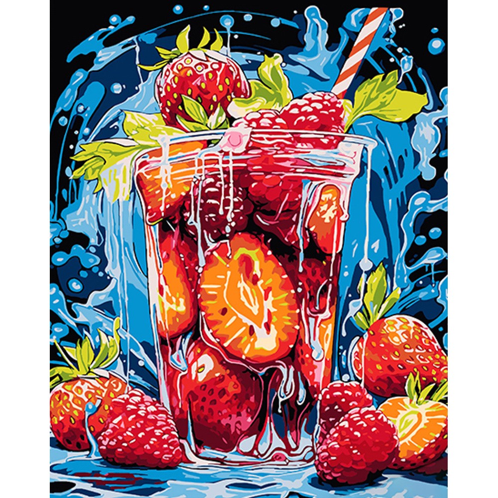 Картина по номерам Ягодный коктейль (40х50 см), бренду Strateg - KUBIX