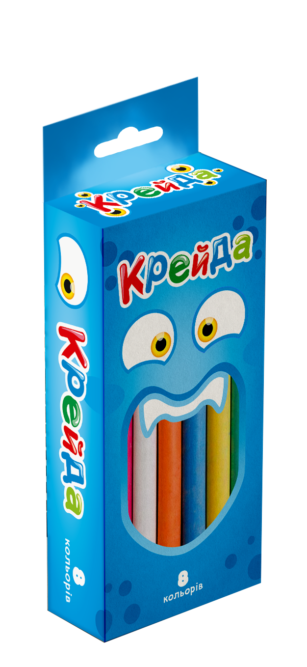Крейда Маленька кругла (8 штук) різнокольорова, бренду Strateg - KUBIX