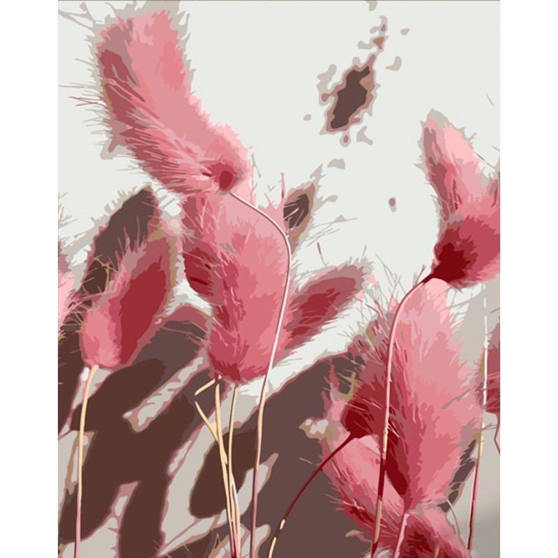 Картина за номерами Рожеві колоски (40х50 см), бренду Strateg - KUBIX