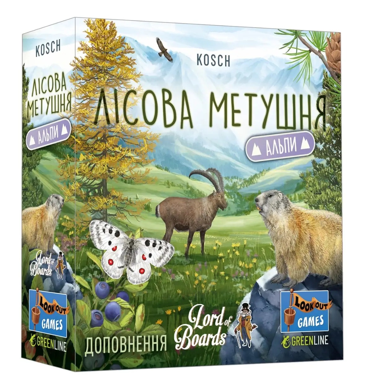 Настільна гра Лісова метушня. Альпи (Forest Shuffle: Alpine Expansion), бренду Lord of Boards, для 2-5 гравців, час гри < 60хв. - KUBIX