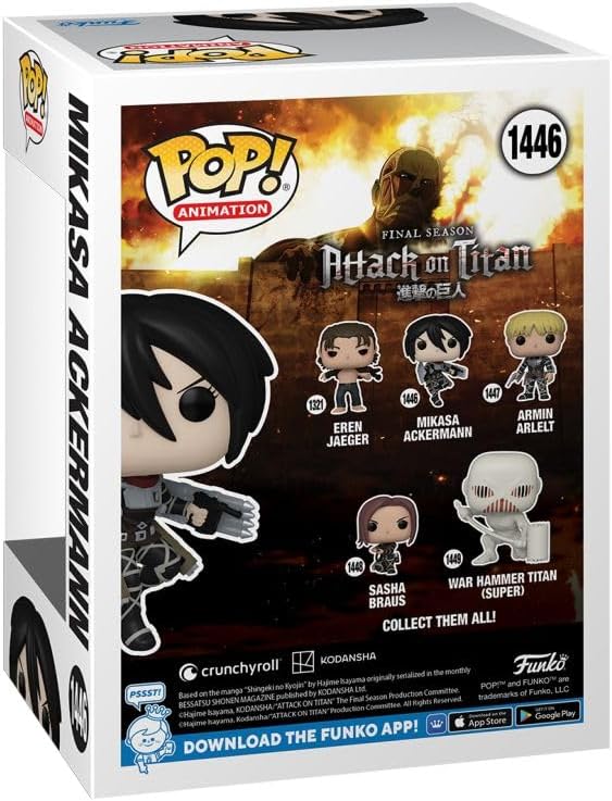 Игровая фигурка FUNKO POP! Микаса Аккерман (Mikasa Ackerman) Animation Attack On Titans #1446, бренду Funko - 3 - KUBIX 