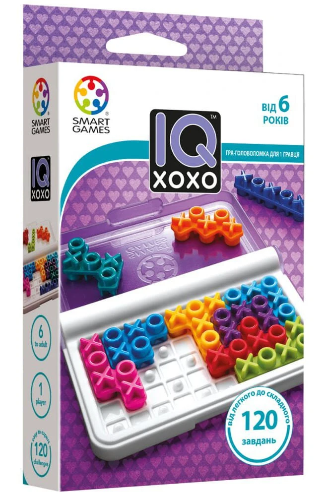 Настольная игра IQ XOXO, бренду Smart Games, для 1-1 гравців, час гри < 30мин. - KUBIX