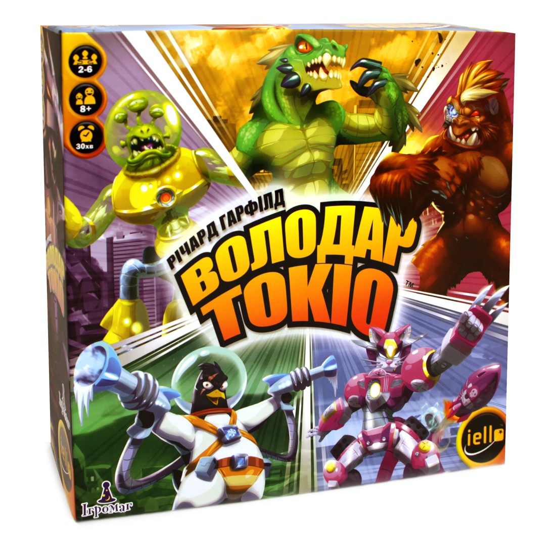 Настольная игра Володар Токио (King of Tokyo), бренду Игромаг, для 2-6 гравців, час гри < 30мин. - KUBIX