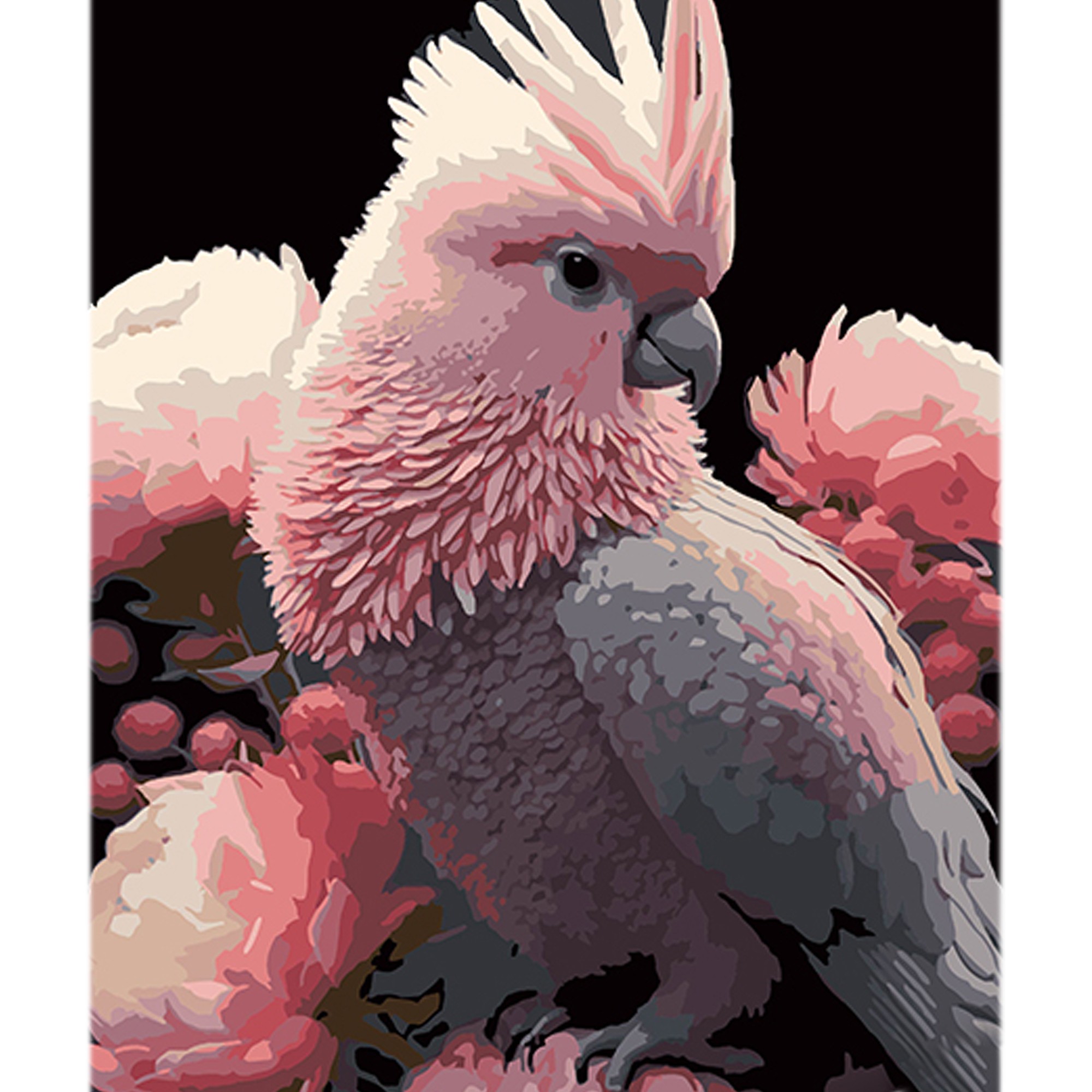 Картина за номерами Какаду у рожевому вбранні (40х50 см), бренду Strateg - KUBIX