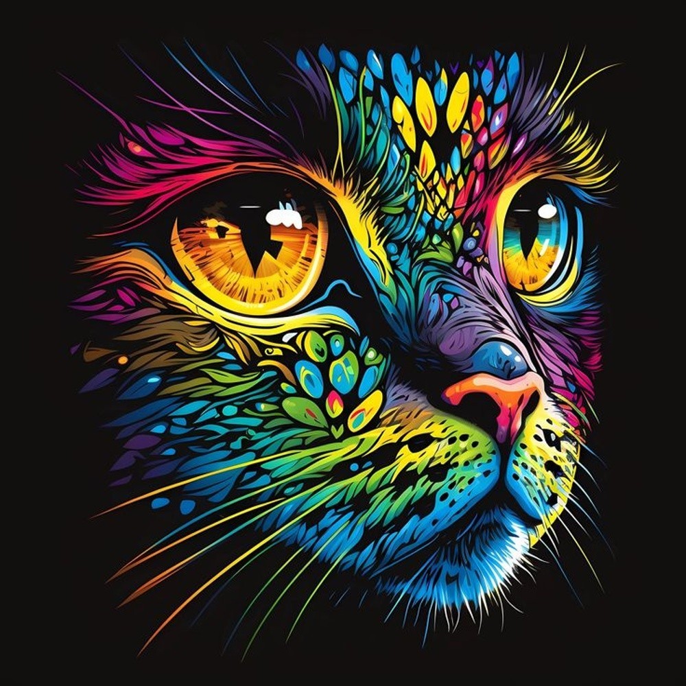 Картина по номерам Красочный котенок (40х40 см), бренду Strateg - KUBIX