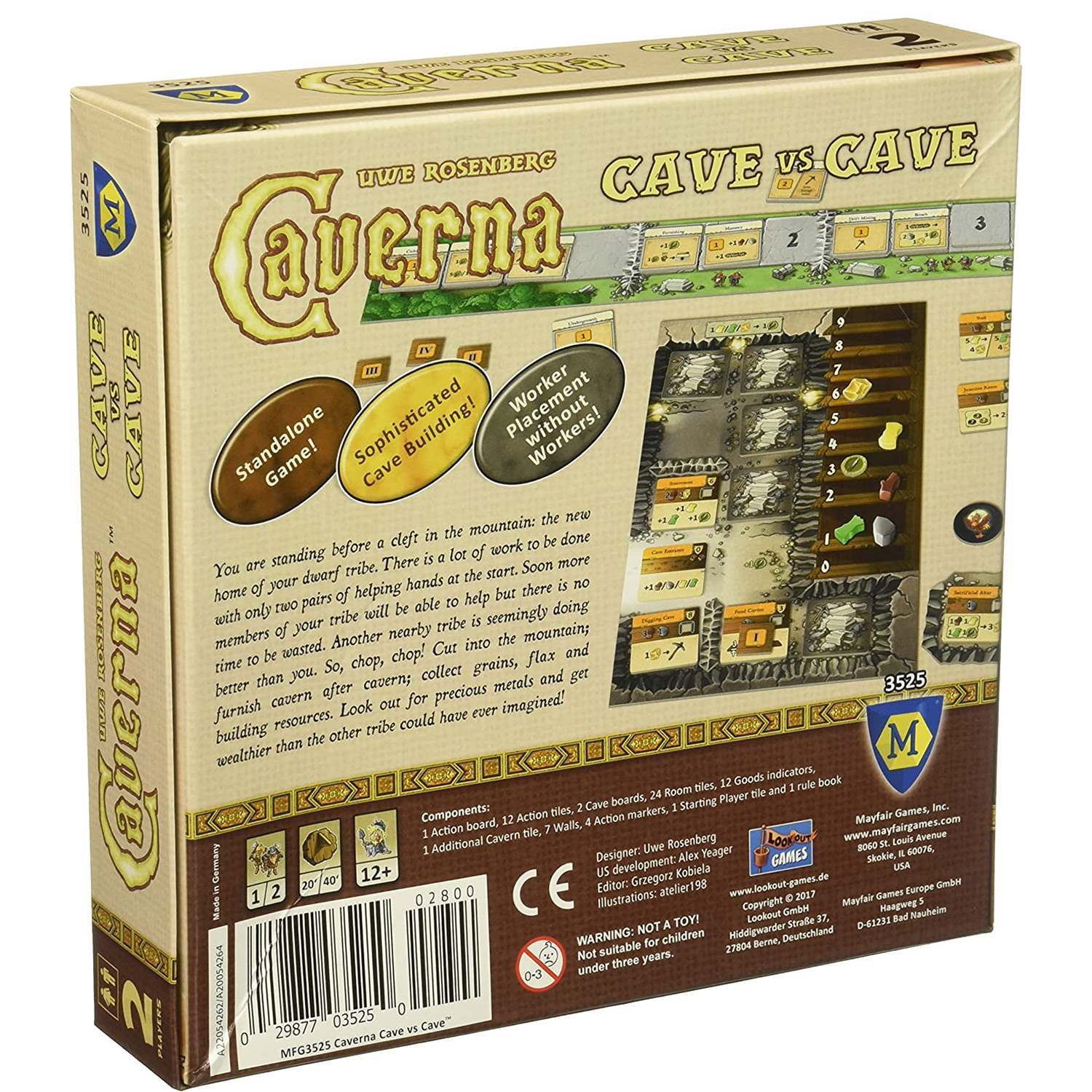 Настольная игра Caverna: Cave vs Cave (Каверна: Печера на пещеру) (EN), бренду Lookout Games, для 1-2 гравців, час гри < 30мин. - 3 - KUBIX 