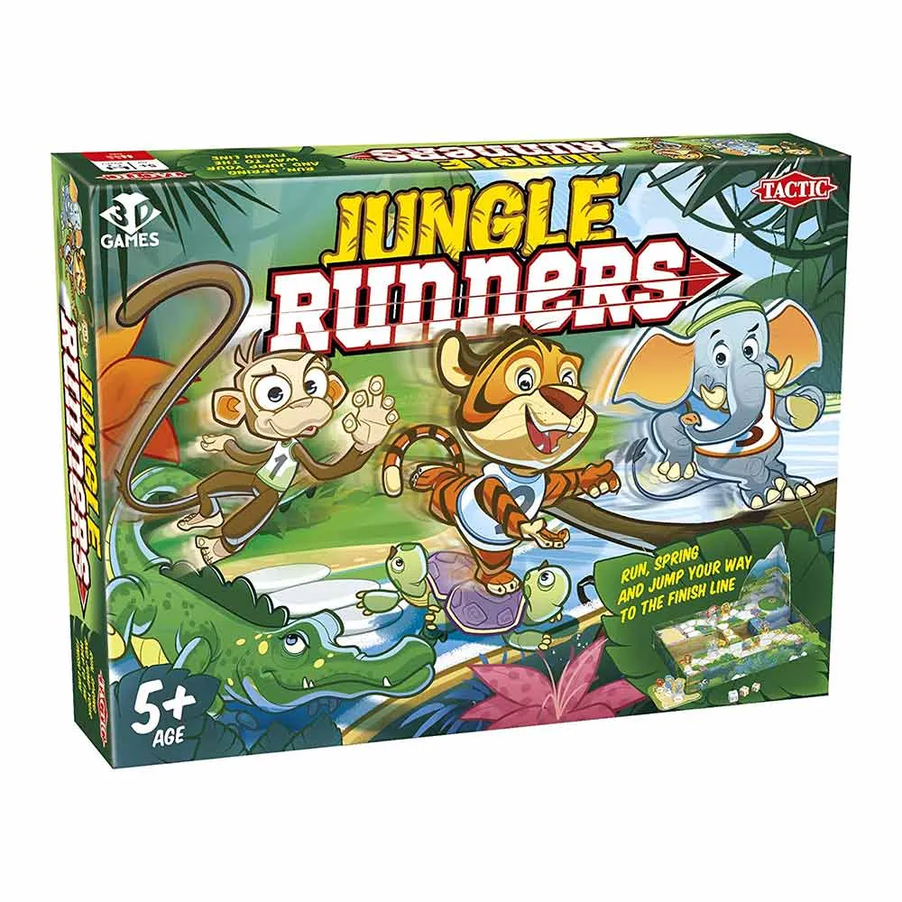 Настільна гра Перегони джунглями (Jungle Runners), бренду Tactic, для 2-4 гравців, час гри < 30хв. - KUBIX