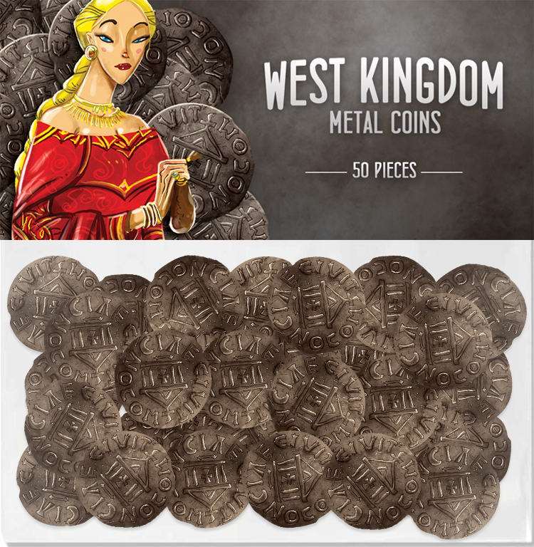 Настольная игра Металлические монеты для настольной игры «Архитекторы западного королевства» (Architects of the West Kingdom metal coins), бренду Lord of Boards - KUBIX