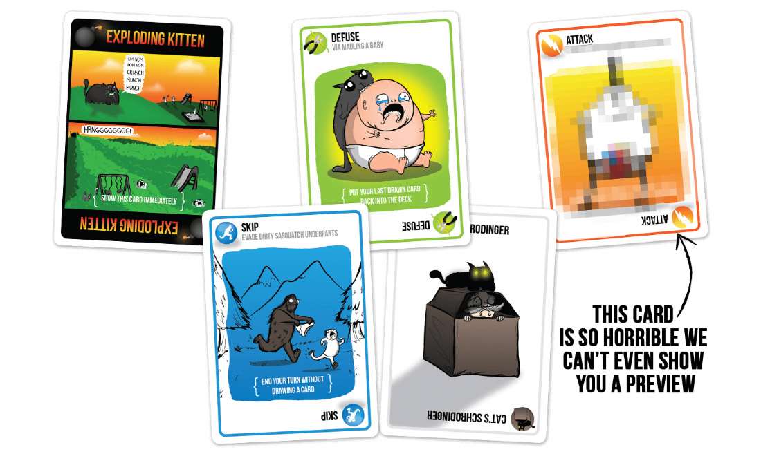 Настольная игра Взрывные Котята. Развратная версия (Exploding Kittens. NSFW PACK) (EN), бренду Exploding Kittens, для 2-5 гравців, час гри < 30мин. - 3 - KUBIX 