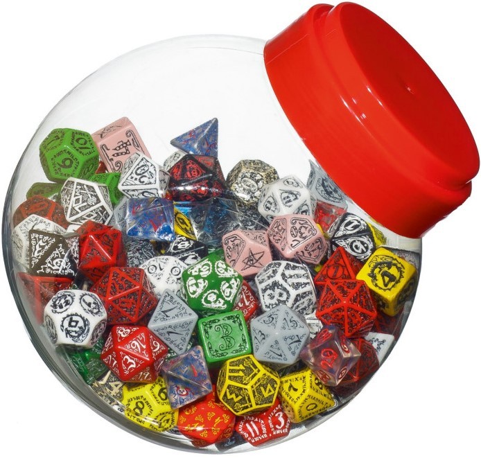 Банка кубиків Round Jar of Classic RPG Dice (150шт.), бренду Q-Workshop - KUBIX