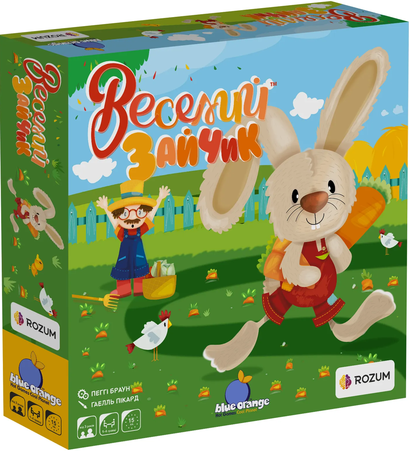 Настільна гра Веселий зайчик (Happy Bunny), бренду Rozum, для 1-4 гравців, час гри < 30хв. - KUBIX