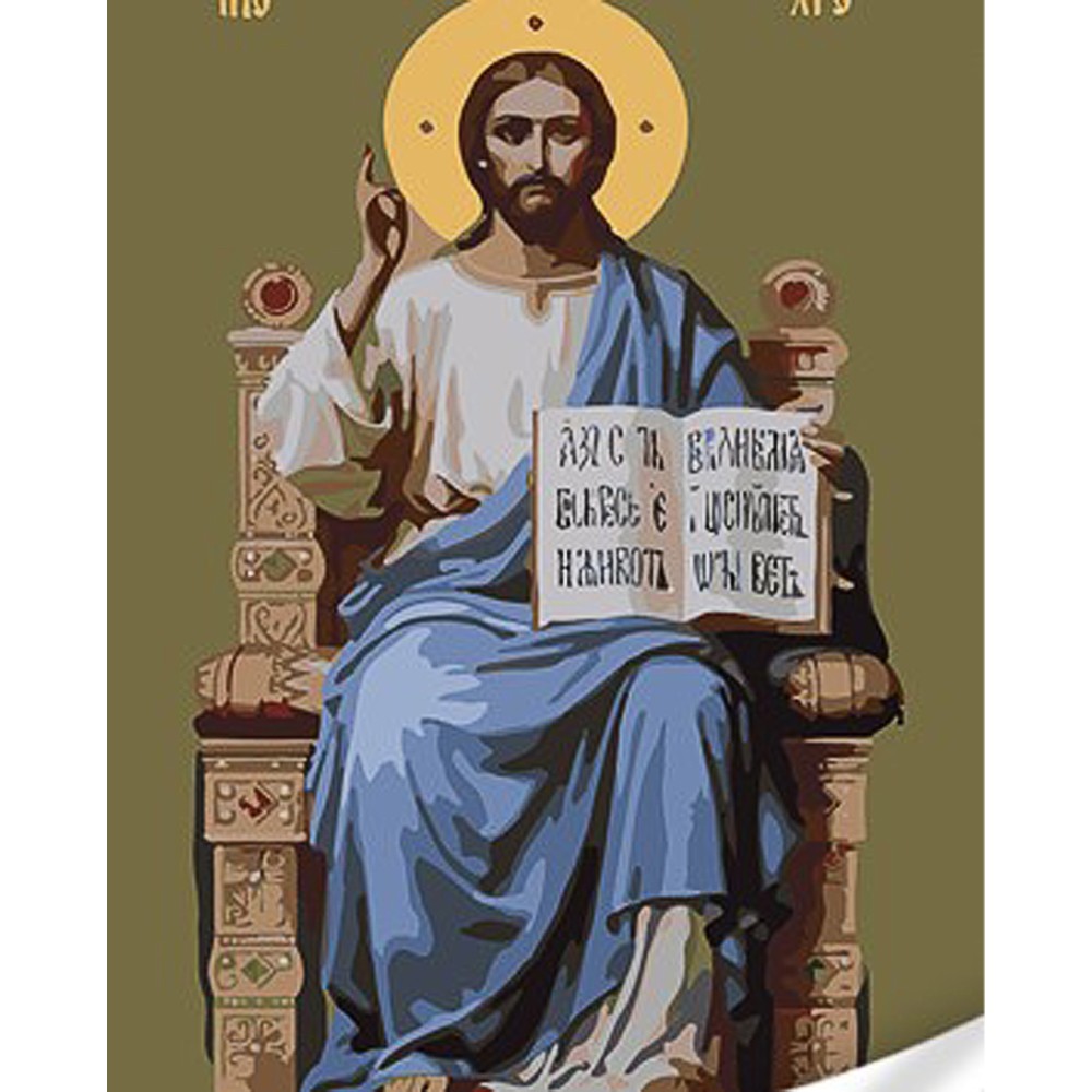 Картина по номерам Икона Спаситель на троне (30х40 см), бренду Strateg - KUBIX