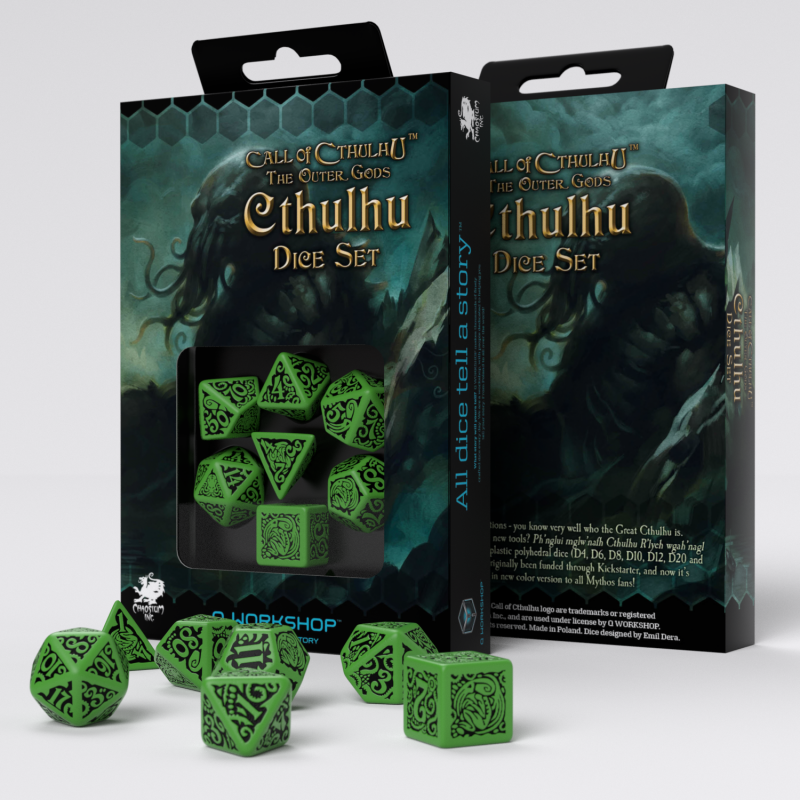 Набір кубиків COC The Outer Gods Cthulhu Dice Set, бренду Q-Workshop - KUBIX