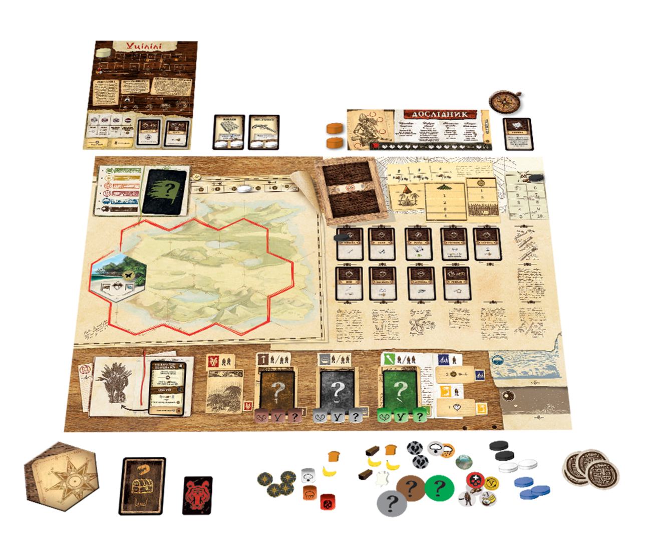 Настольная игра Робинзон Крузо. Приключения на проклятом острове (Robinson Crusoe: Adventures on the Cursed Island), бренду Geekach Games, для 1-4 гравців, час гри > 60мин. - 4 - KUBIX 