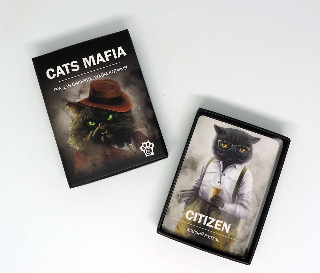 Настільна гра Котомафія (Cats Mafia), бренду Woodcat, для 6-12 гравців, час гри < 30хв. - 2 - KUBIX 