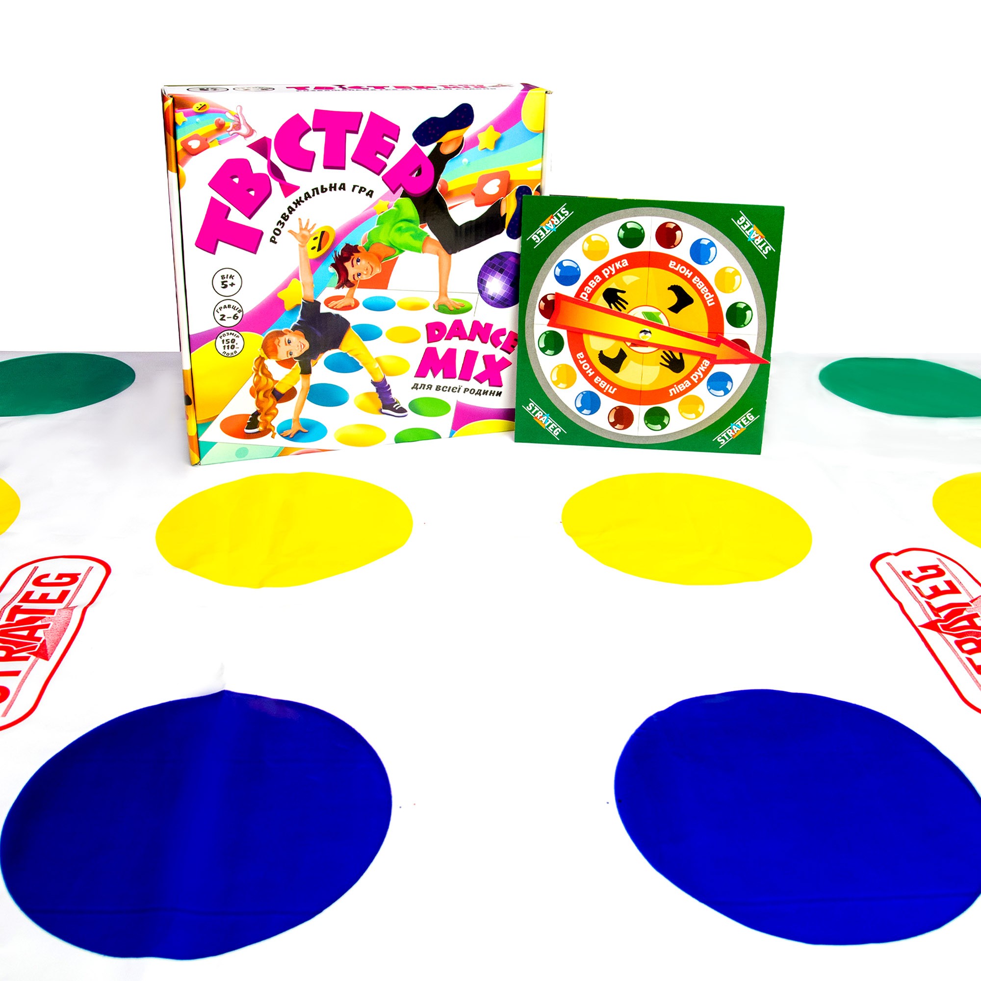 Настольная игра Твистер танцевальный микс (Twister dance mix), бренду Strateg, для 2-6 гравців, час гри < 30мин. - 2 - KUBIX 