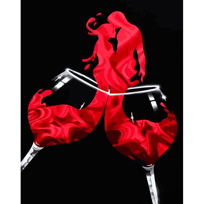 Картина по номерам Любовь в вине (40х50 см), бренду Strateg - KUBIX