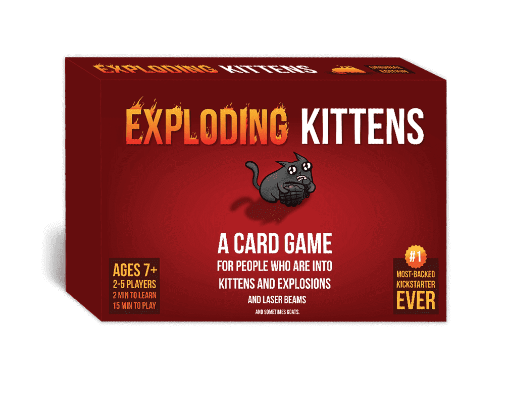 Настольная игра Взрывные котята (Exploding Kittens) (EN), бренду Exploding Kittens, для 2-5 гравців, час гри < 30мин. - KUBIX