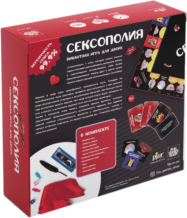 Настільна гра Сексополія (RU), бренду Fun Games Shop, для 2-2 гравців - 2 - KUBIX 