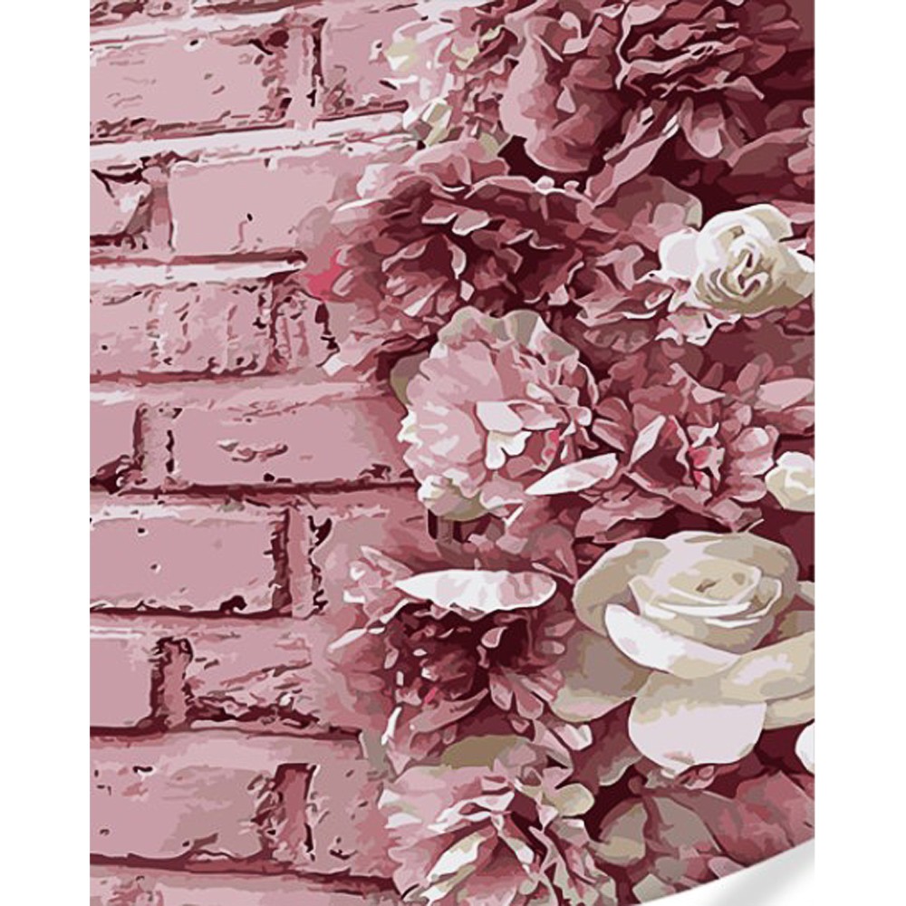 Картина по номерам Цветы на стене (40х50), бренду Strateg - KUBIX