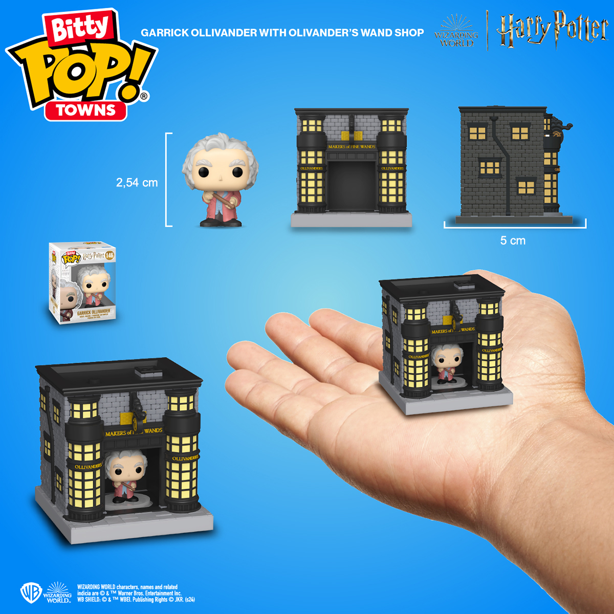 Ігрова фігурка Bitty Pop! Олівандер і крамниця чарівних паличок (Towns: Garrick Ollivander and Ollivander Wand Shop), бренду Funko - 3 - KUBIX 
