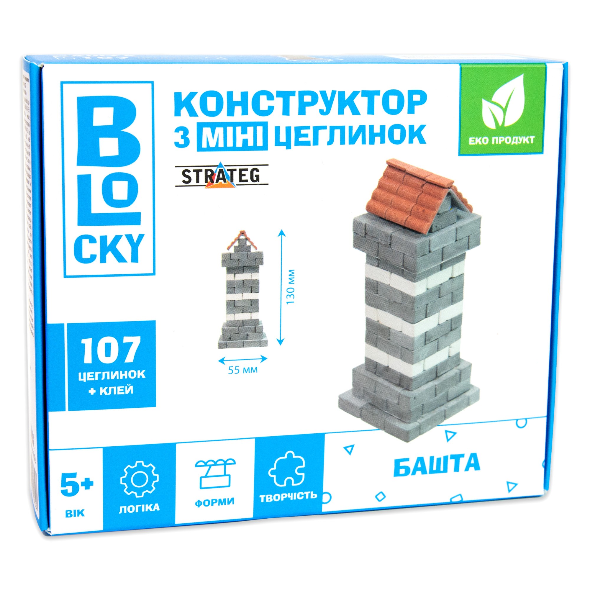 Будівельний набір для творчості "Башта" (з міні-цеглинок), бренду Strateg - KUBIX