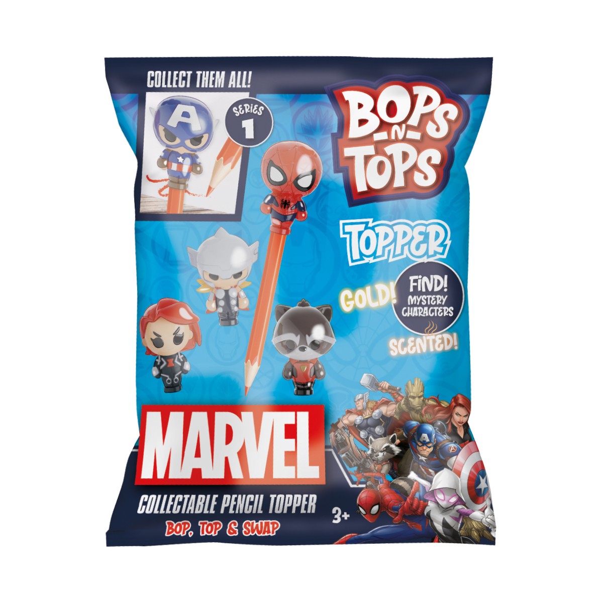 Фигурка-теперь серии "Bop n Tops" Marvel (1 фигурка), бренду Sambro - KUBIX