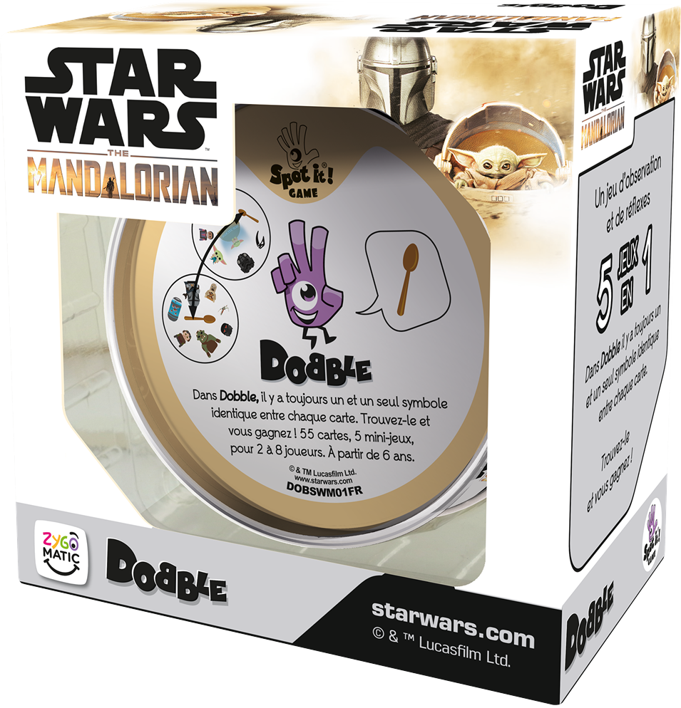 Настільна гра Доббл Мандалорець (Dobble Star Wars The Mandalorian) (FR), бренду Asmodee, для 2-8 гравців, час гри < 30хв. - 2 - KUBIX 