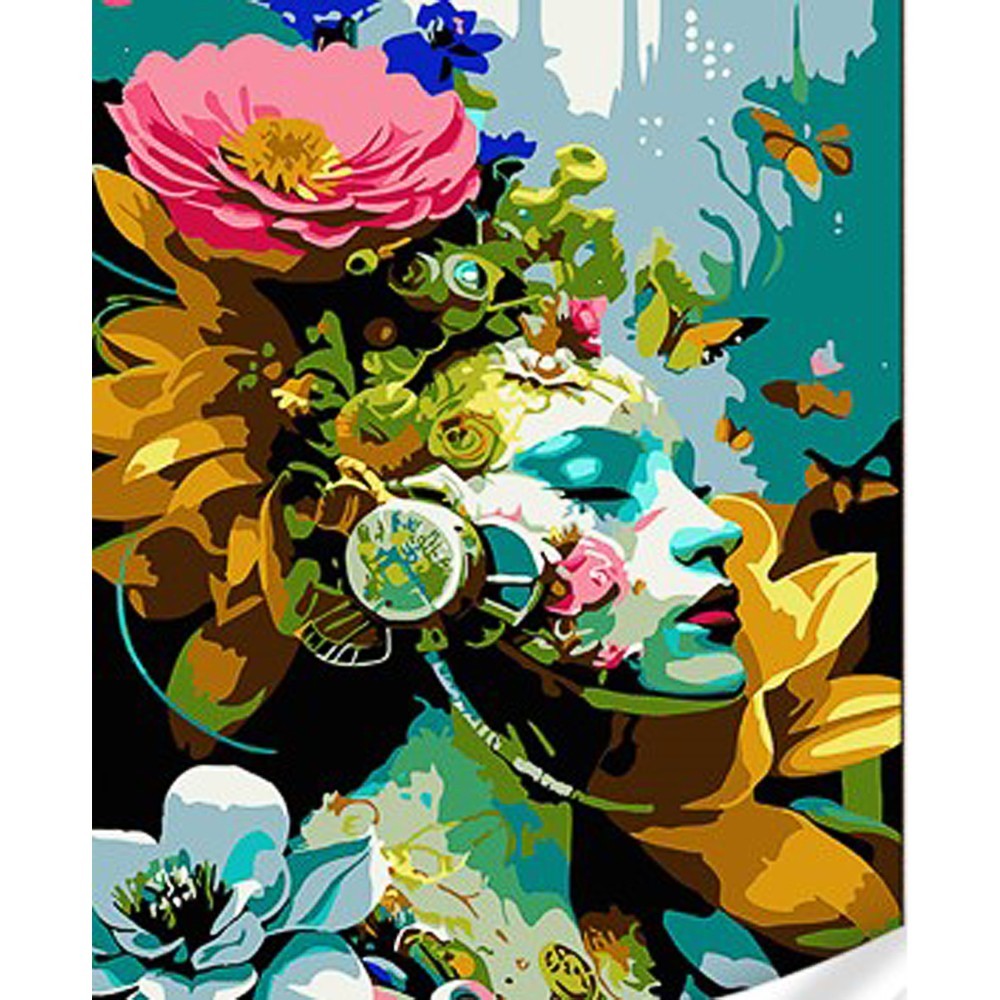 Картина по номерам Цветочная нимфа (30х40 см), бренду Strateg - KUBIX